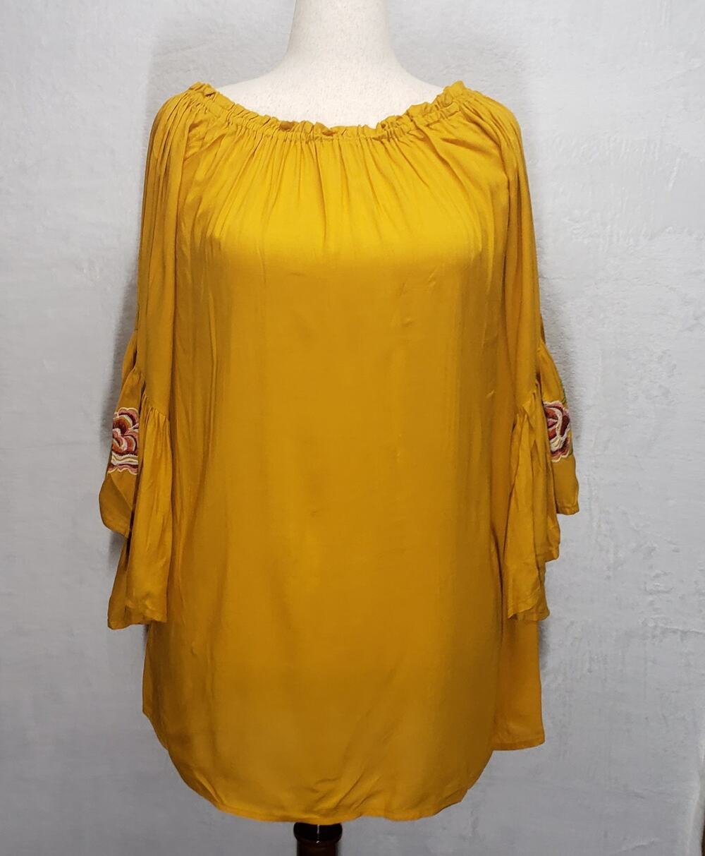Feathers XL Dress Golden Yellow Boho Cottagecore Rose Floral Coastal Romantic